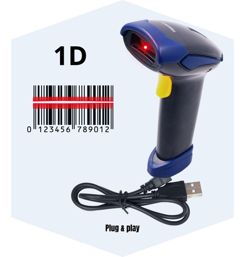 Leitor De Código Barras, Laser 1d, Com Cabo Usb
