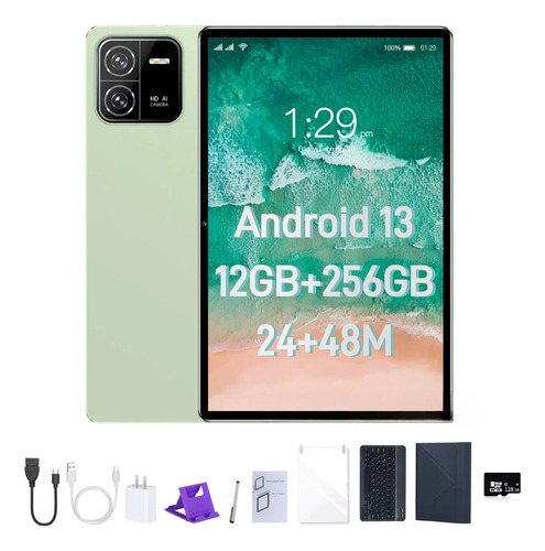 10.1 Tablet Android 13, 12gb+256gb Memoria Ram, Con Tec 5g