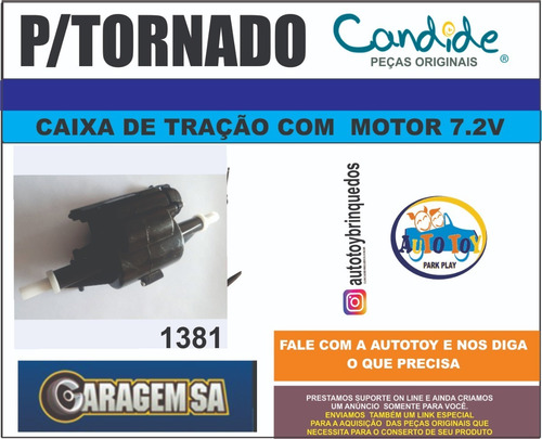 Tornado 1381 Candide - Só A Caixa Tração Completa Motor 7.2v
