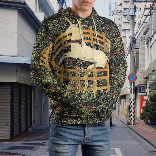Sudadera Con Capucha 3d De Moda El Unicornio Está En Cautive