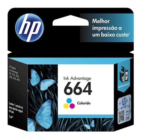 Hp 664 Cartucho Original De Tinta Tricolor (f6v28al)