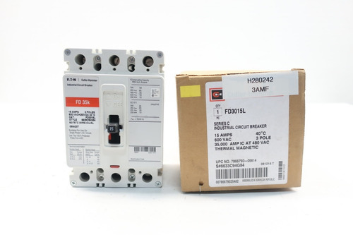 Interruptor Termomagnetico Serie C 3p 15a Cutler Fd3015l