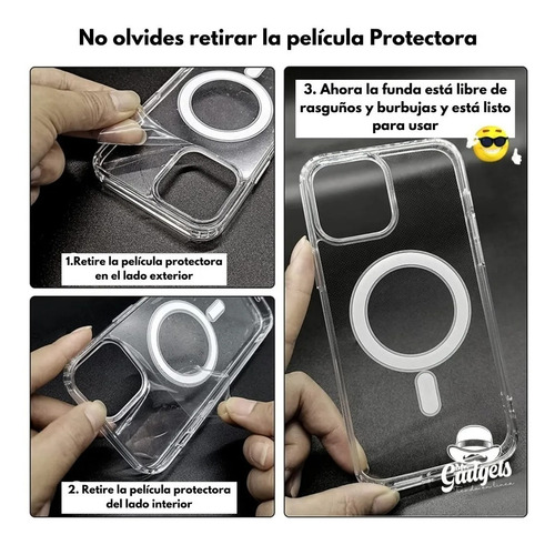 Imagen 10 de 10 de Kit Funda Magsafe + Cargador Inalambrico + Cubo Para iPhone