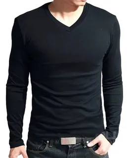 Playera Hombre Manga Larga Cuello V Extrema Algodón