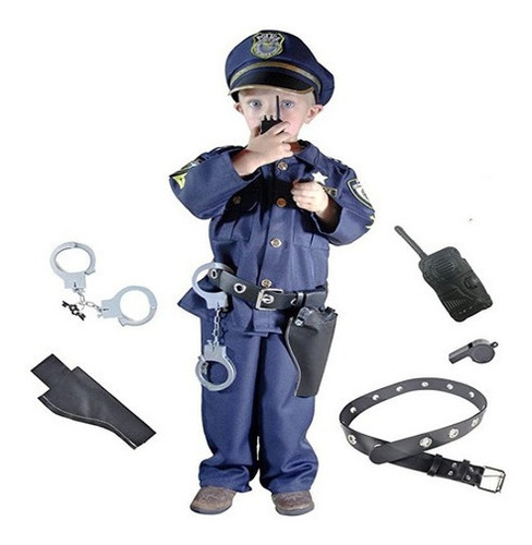 Conjunto Uniforme Policía Para Niños Traje Fiesta Cosplay