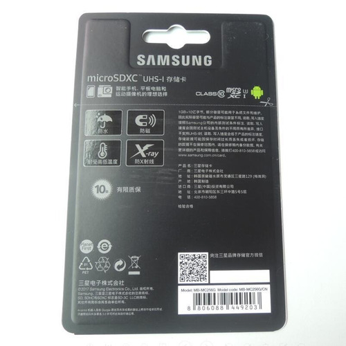 Cartao Samsung Micro Sdxc Evo Plus 100mb/s 4k 256gb Lacrado8