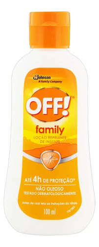 Loção Repelente De Insetos Family Não Oleoso 100ml Off!