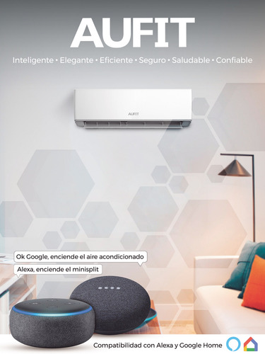Aire Acondicionado Aufit Mini Split Frío Y Calor Wifi 220v Color Blanco