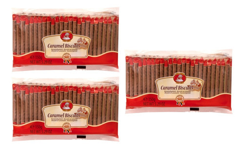 Kit 3 Biscoito Pátisserie Mathéo Caramel Biscuits 150g