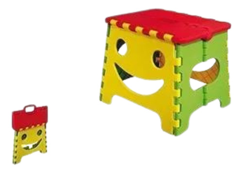 Banco Plegable Niños Rojo Amarillo Verde 22 Cm