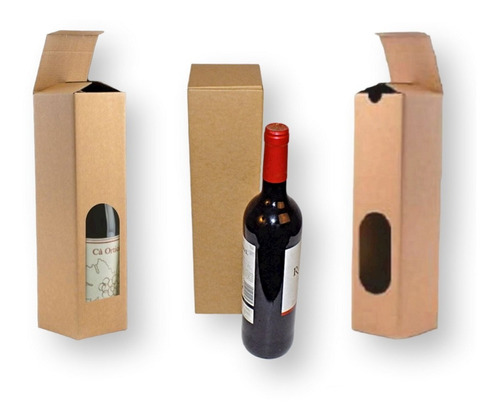 Cajas Cartón De Botella Para Vino / Pisco Pack 20u *envios