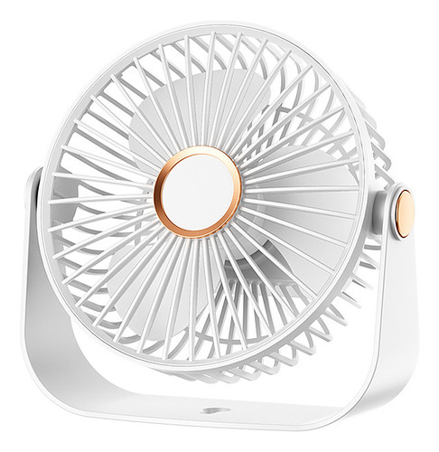 Ventilador De Escritorio Recargable Con Luz Nocturna Usb 16 Cm Blanco