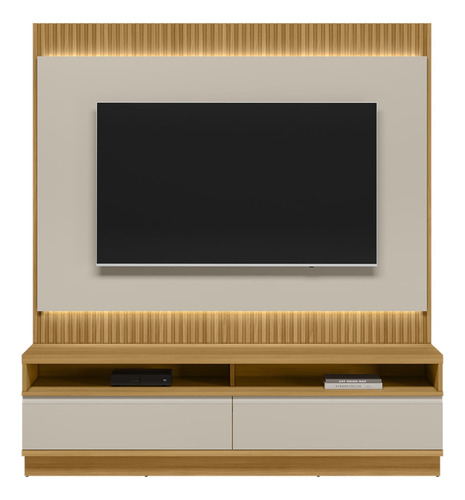 Painel P/tv 70 Pol E Rack Bancada 180cm L06 Tauari/off Fosco