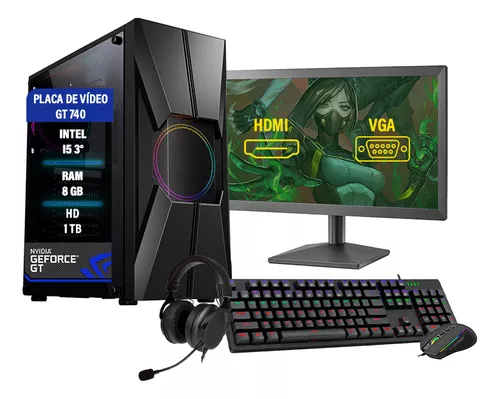 Pc Gamer Completo I5/8gb/hd1tb/vídeo2gb/monitor E Kit Gamer