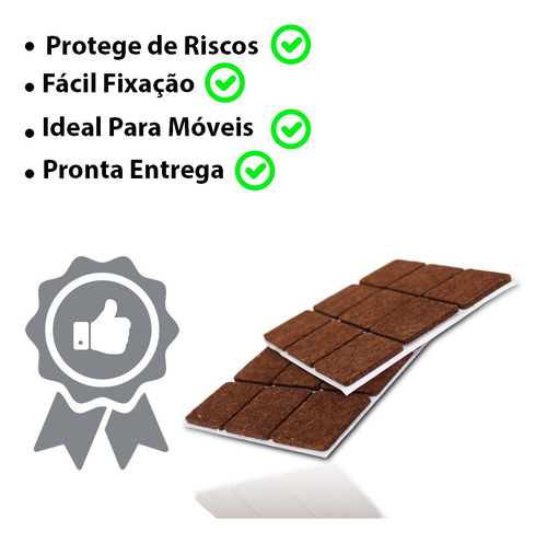Imagem 5 de 6 de Kit Feltro Quadrado Moveis Adesivo 123útil 18 Unidades