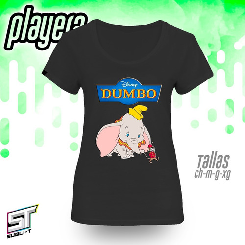 Imagen 2 de 2 de Playera Dumbo Disney-085 De Color