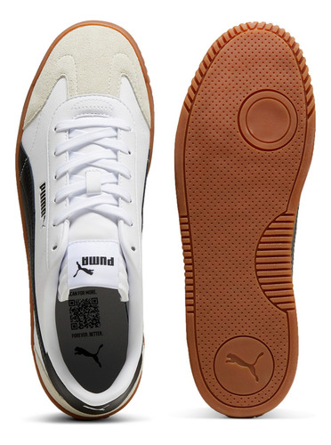 Tenis Puma Puma Club 5v5 Sd Unisex Blanco, Negro Y Gris