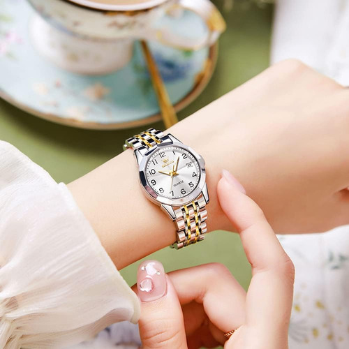 Olevs Relojes Para Mujer Vestido De Lujo Relojes Blancos Con