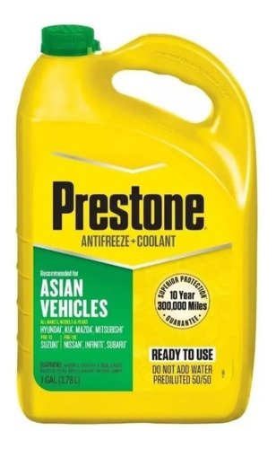 Refrigerante Y Anticongelante 50/50 Prestone Verde 1 Gal