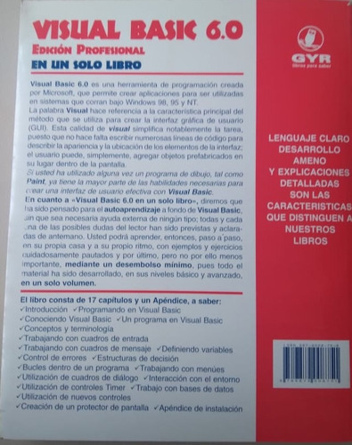 Libro Visual Basic 6.0, Edición Profesional, Nuevo, Sin Uso