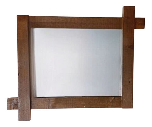 Marco Para Espejo De Madera Rustica Entrelazado 55cmx45cm Nogal
