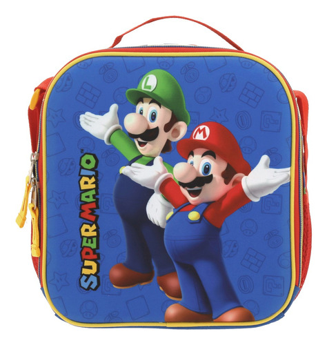Lonchera Super Mario Luigi Y Mario Estampado Chenson
