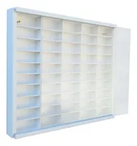 Comprar Estante Em Mdf  Para 50 Nichos  Com Acrílico  Branca 1:64