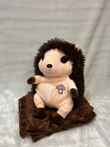 Peluche 3 En 1 Con Manta 50cm - Animales Varios Erizo