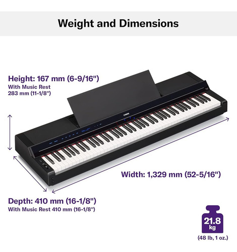 Piano Digital Yamaha Ps500, 88 Teclas, Luces De Aprendizaje