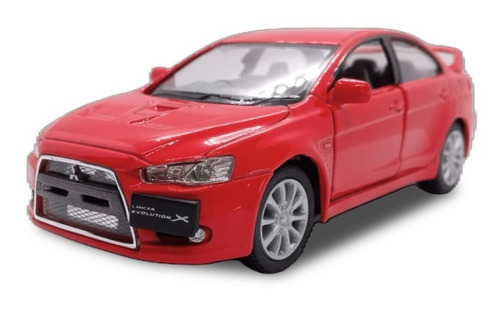 Miniatura Carrinho Ferro Mitsubishi Lancer Evolution X 1/36 Cor Lancer Evolution X Vermelho