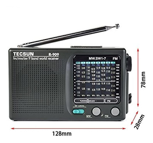 Imagen 3 de 7 de Radio Xhd Tecsun R-909 Am Fm Onda Corta §