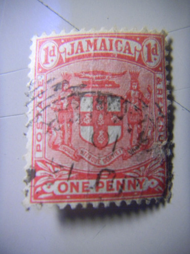Selo Jamaica - Brasão De Armas - 1 Penny - 1905/1907
