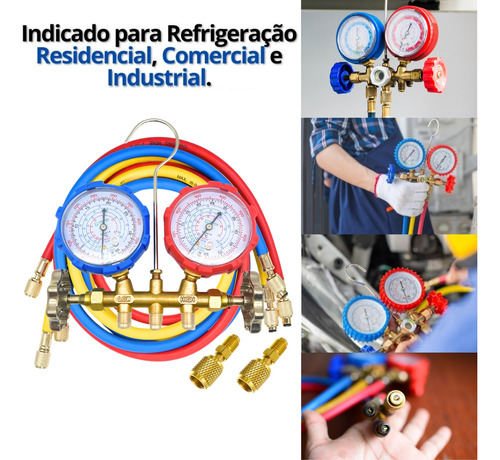 Kit Manifold Completo Gás Refrigerante R32 Com Engates