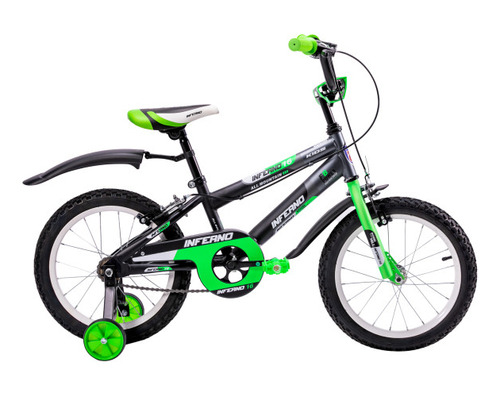 Bicicleta Para Niños R16 Llantas Aire Y Entrenamiento Verde