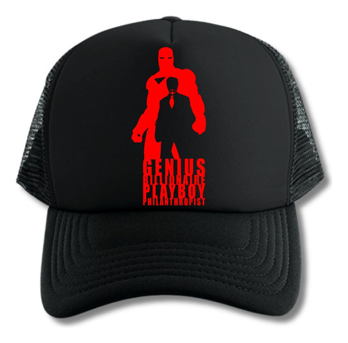 Gorra Tipo Trucker Negra Tony Stark Iron Man Millonario