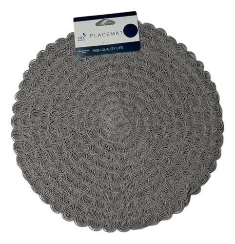 Set Pack Individual De Mesa Plato X 6 38cm Deco Trenzado Color Gris