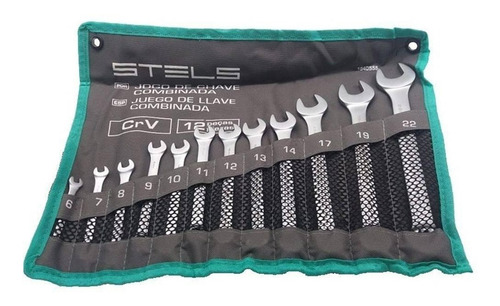 Jogo De Chaves Combinadas Crv 6 A 22mm Com 12 Peças - Stels