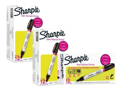 Marcador Permanente Sharpie Paint Negro 3 Mm Bala 36 Piezas