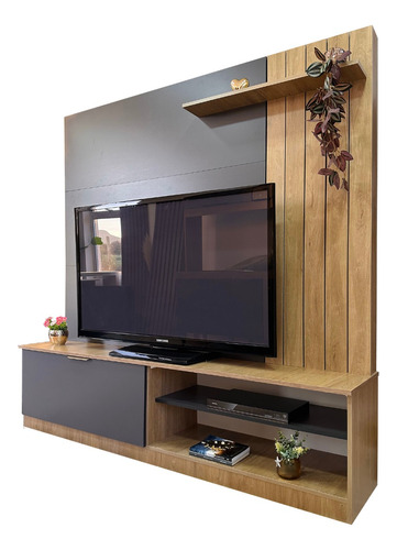 Rack Para Lcd - Modular Tv - Panel Living - Chocolate Negro