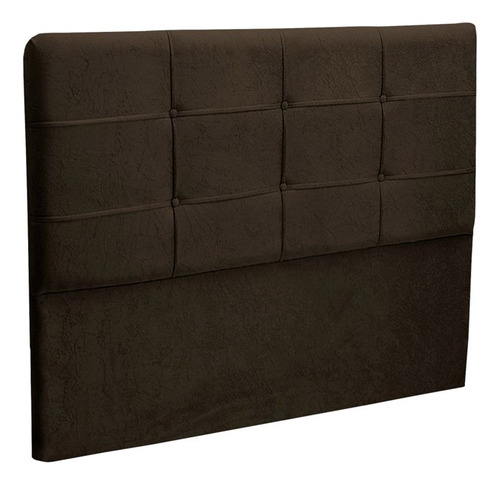  Cabeceira de cama box JS Móveis London King 195cm x 106cm Suede chocolate