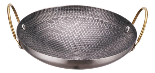 Panela Wok De Aço Inoxidável Texturizado Favo 8 Polegadas