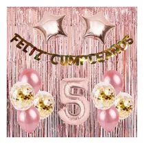 Comprar Combo Cumple Rosa Cortina Globos Confeti Feliz Cumple