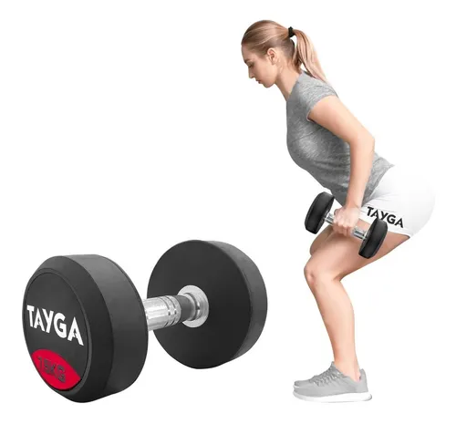 Par Pesas Mancuernas Caucho Redonda 7.5 Kg C u Tayga Gym
