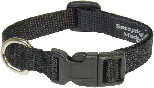 Collar Xsmall Negro Nylon Perro Tejido: 1/2  De Ancho, Se Aj