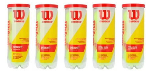 5 Botes De 3 Pelotas De Tenis Presurizada Wilson-extra Duty Amarillo