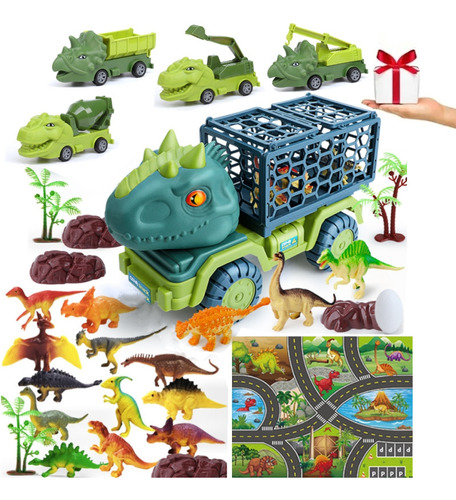 Camión Transportador De Dinosaurios, Juguetes Para Niños, Re