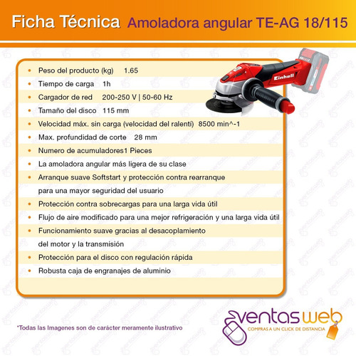 Imagen 8 de 10 de Taladro Atornillador Inalambrico + Amoladora + 2 Baterias