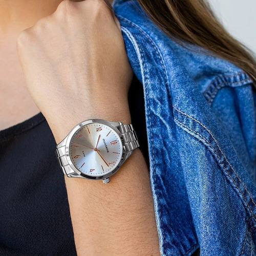 relógio prata mondaine feminino