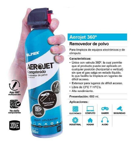Aire Comprimido Silimex Aerojet 360° Remover Polvo 660 Ml