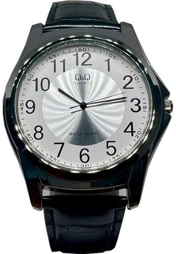 Reloj Q&q Hombre Q22a-500py Correa Negro Color del fondo Plateado q206j304y